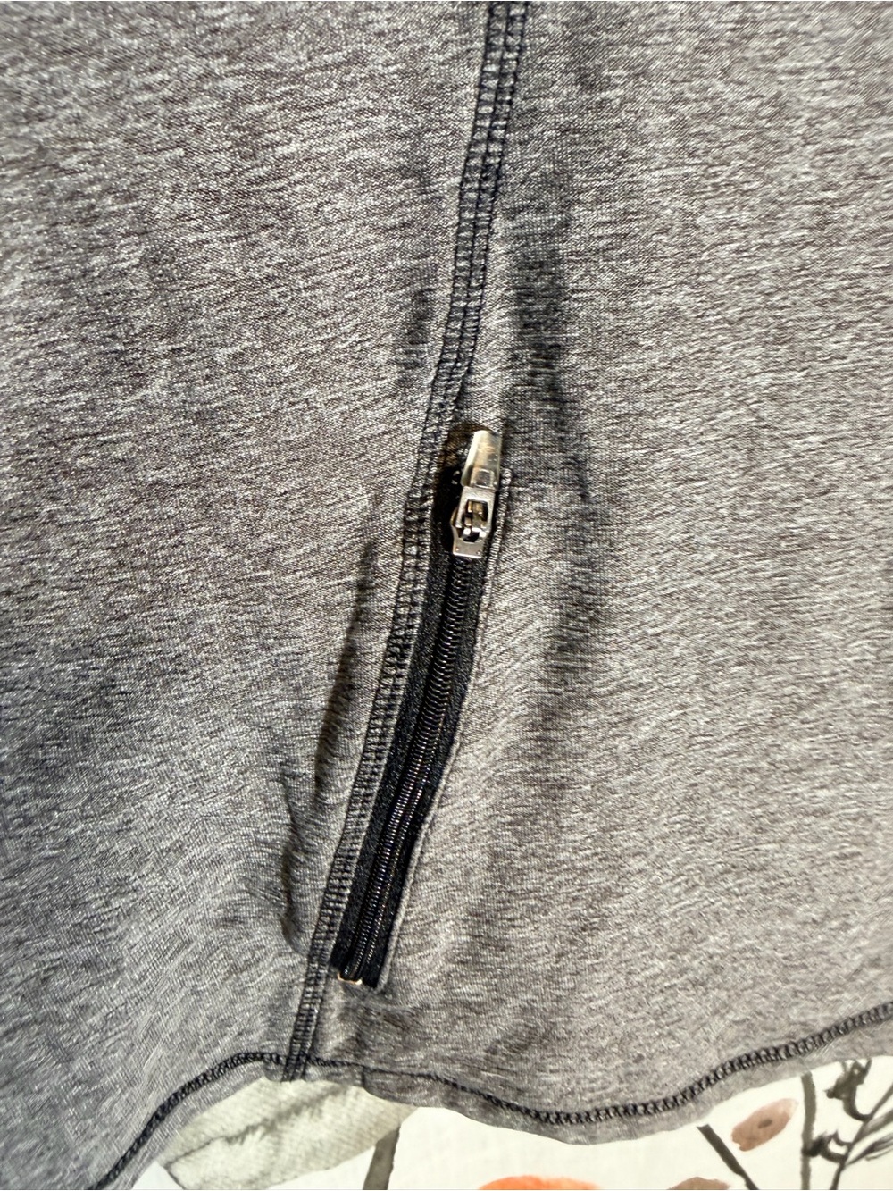 Athletic Works Gray Heather Half-Zip Performance Pullover with Black Panels - Picture 8 of 11